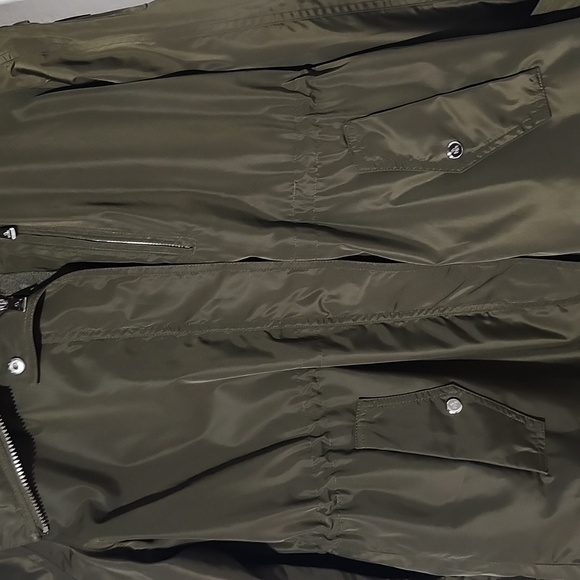 Lauren Ralph Lauren Olive Green Anorak Rain Jacket With Convertible Hood Size L - Picture 4 of 16